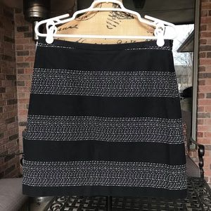 LOFT Weave Stripe Mini Skirt Black